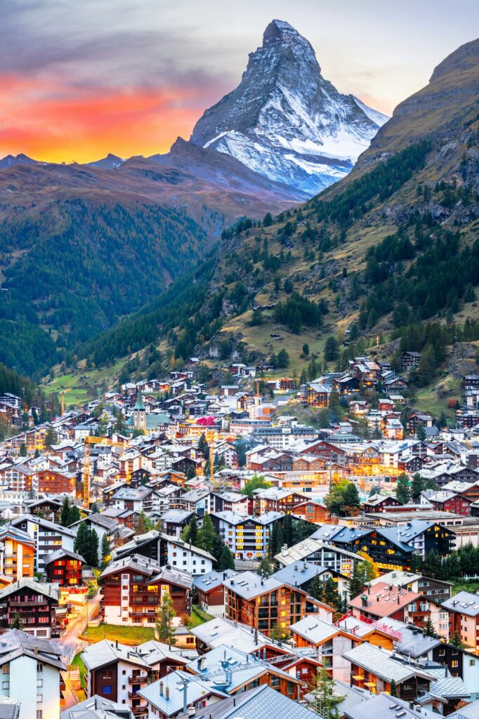 Zermatt, Switzerland with the Matterhorn